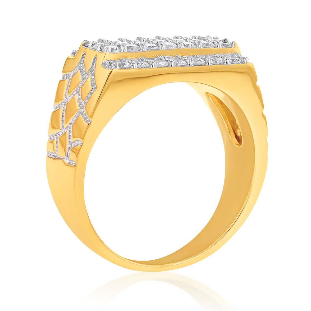 Luminesce Lab Grown 1.50 Carat Diamond Gents Ring in 9ct Yellow Gold