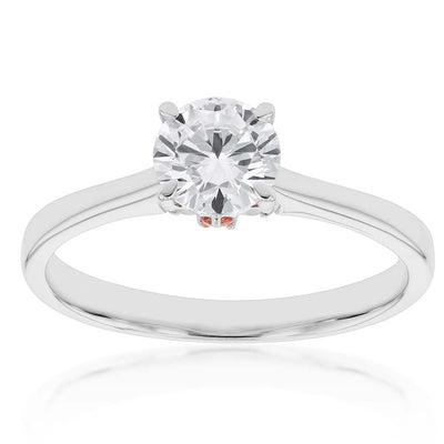 Luminesce Lab Grown 18ct White Gold 1 Carat Diamond Solitaire Engagment Ring