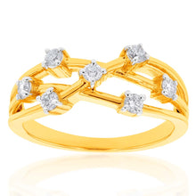 Load image into Gallery viewer, Luminesce Lab Grown Diamond 1/4 Carat Scatter Ring in 9ct Yellow Gold