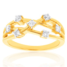 Load image into Gallery viewer, Luminesce Lab Grown Diamond 1/4 Carat Scatter Ring in 9ct Yellow Gold