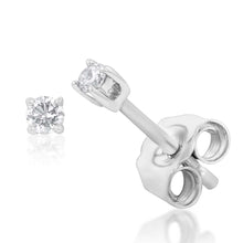 Load image into Gallery viewer, Luminesce Lab Grown Diamond Solitiaire Classic 5 Point Stud Earring in 9ct White Gold