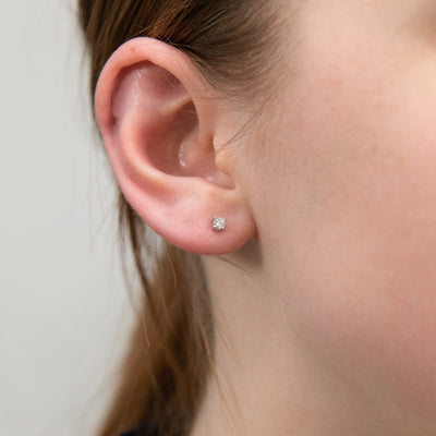 Luminesce Lab Grown 9ct White Gold Diamond Solitiaire Classic 1/5 Carat Stud Earring