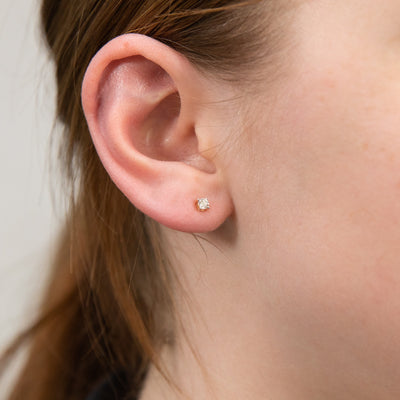 Luminesce Lab Grown 9ct Yellow Gold Diamond Solitiaire Classic 1/5 Carat Stud Earring