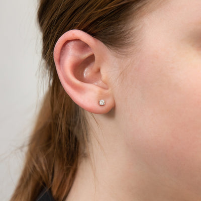 Luminesce Lab Grown 9ct White Gold Diamond Solitiaire Classic 1/3 Carat Stud Earrings