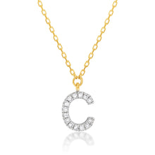 Load image into Gallery viewer, Luminesce Lab Diamond C Initial Pendant in 9ct Yellow Gold with Adjustable 45cm Chain