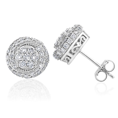 Luminesce Lab Grown 1 Carat Diamond Stud Earrings in Sterling Silver