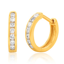 Load image into Gallery viewer, Luminesce Lab Grown 1/5 Carat Diamond Hoop Earring in 9ct Yellow Gold