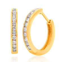 Load image into Gallery viewer, Luminesce Lab Grown 1/2 Carat Diamond Hoop Earring in 9ct Yellow Gold