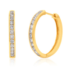 Load image into Gallery viewer, Luminesce Lab Grown 1 Carat Diamond Hoop Earring in 9ct Yellow Gold