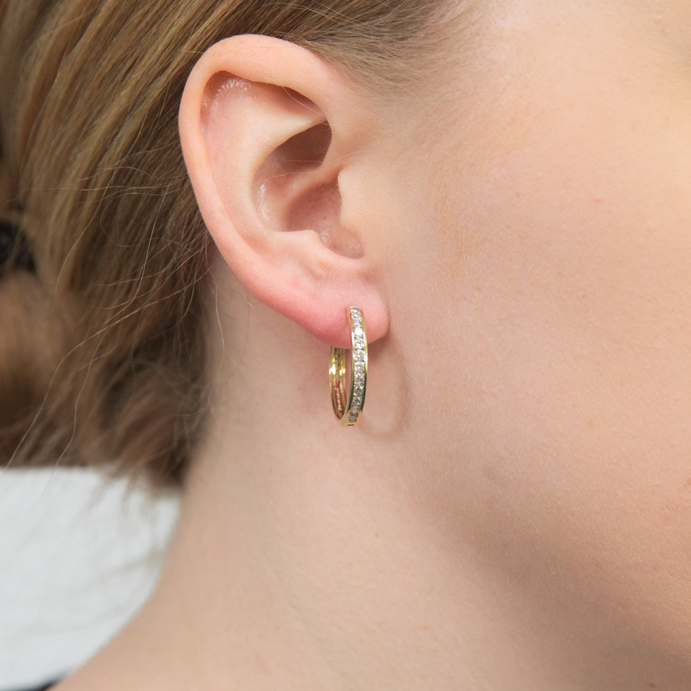 1.50 carat Pave Diamond Hoop Earrings — Shreve, Crump & Low