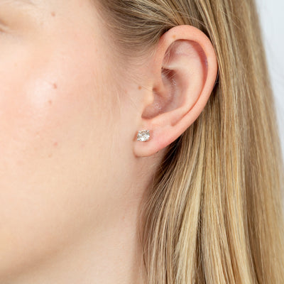 Luminesce Lab Grown 1.1 Carat Solitiare Stud Earrings in 14ct White Gold