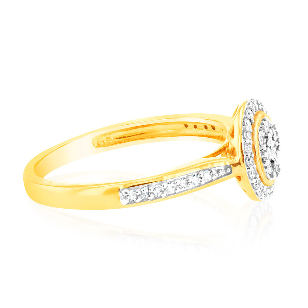 Luminesce Lab Grown Diamond 1/5 Carat Dress Ring in 9ct Yellow Gold