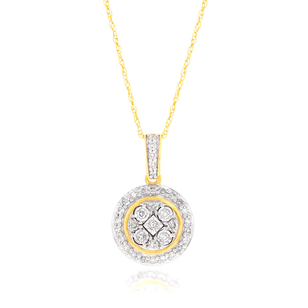 Luminesce Lab Grown Diamond 1/5 Carat Pendant with Chain in 9ct Yellow Gold