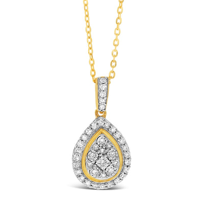 Luminesce Lab Grown Diamond 1/5 Carat Pear Pendant on 45cm Chain in 9ct Yellow Gold