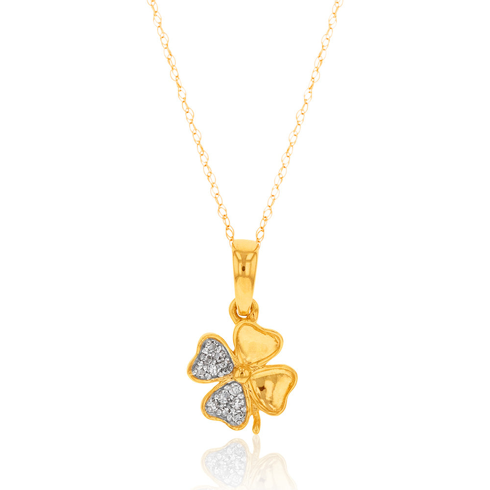 Luminesce Lab Grown Diamond Pendant in 9ct Yellow Gold with Rope Chain