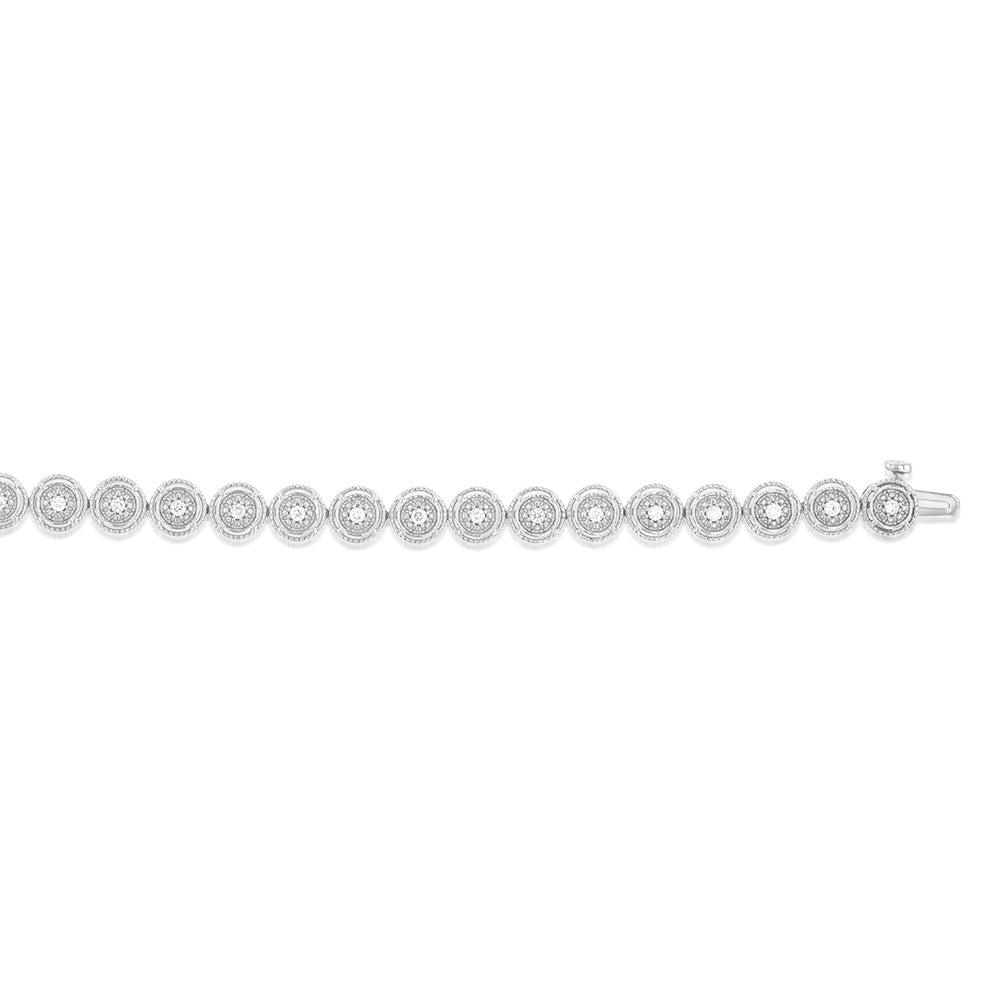 1/2 Carat Luminesce Lab Grown Diamond Silver Tennis Bracelet 18.4cm Length