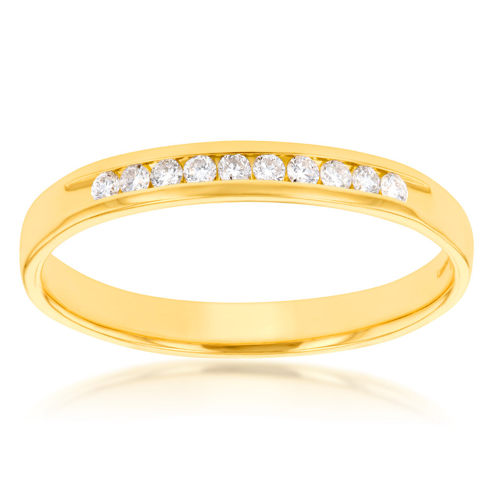 Luminesce Lab Grown Diamond 10-14pt Eternity Ring in 9ct Yellow Gold