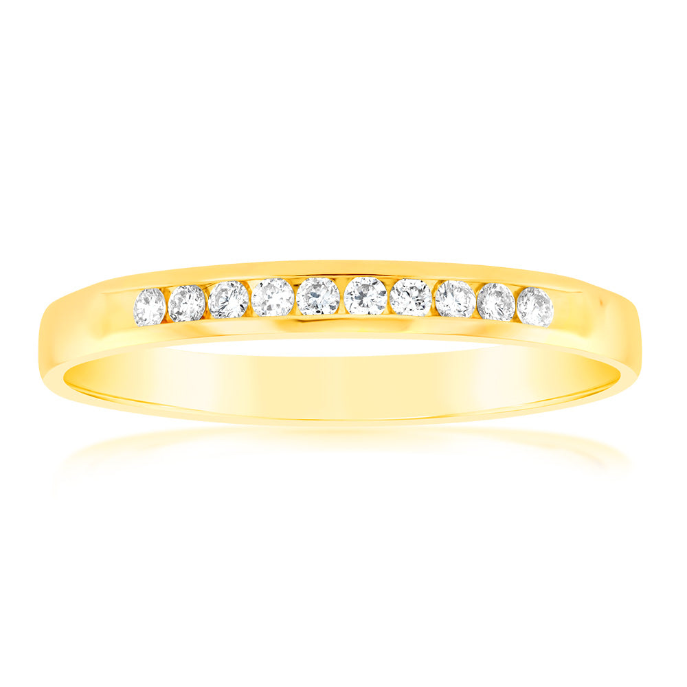 Luminesce Lab Grown Diamond 10-14pt Eternity Ring in 9ct Yellow Gold