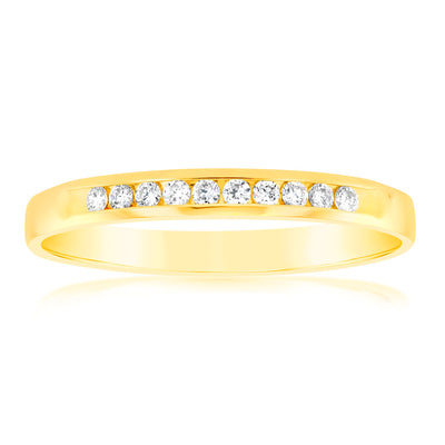 Luminesce Lab Grown Diamond 10-14pt Eternity Ring in 9ct Yellow Gold