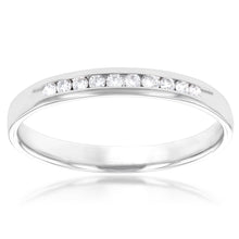 Load image into Gallery viewer, Luminesce Lab Grown Diamond Channel 1/8 Carat Eternity Ring in 9ct White Gold