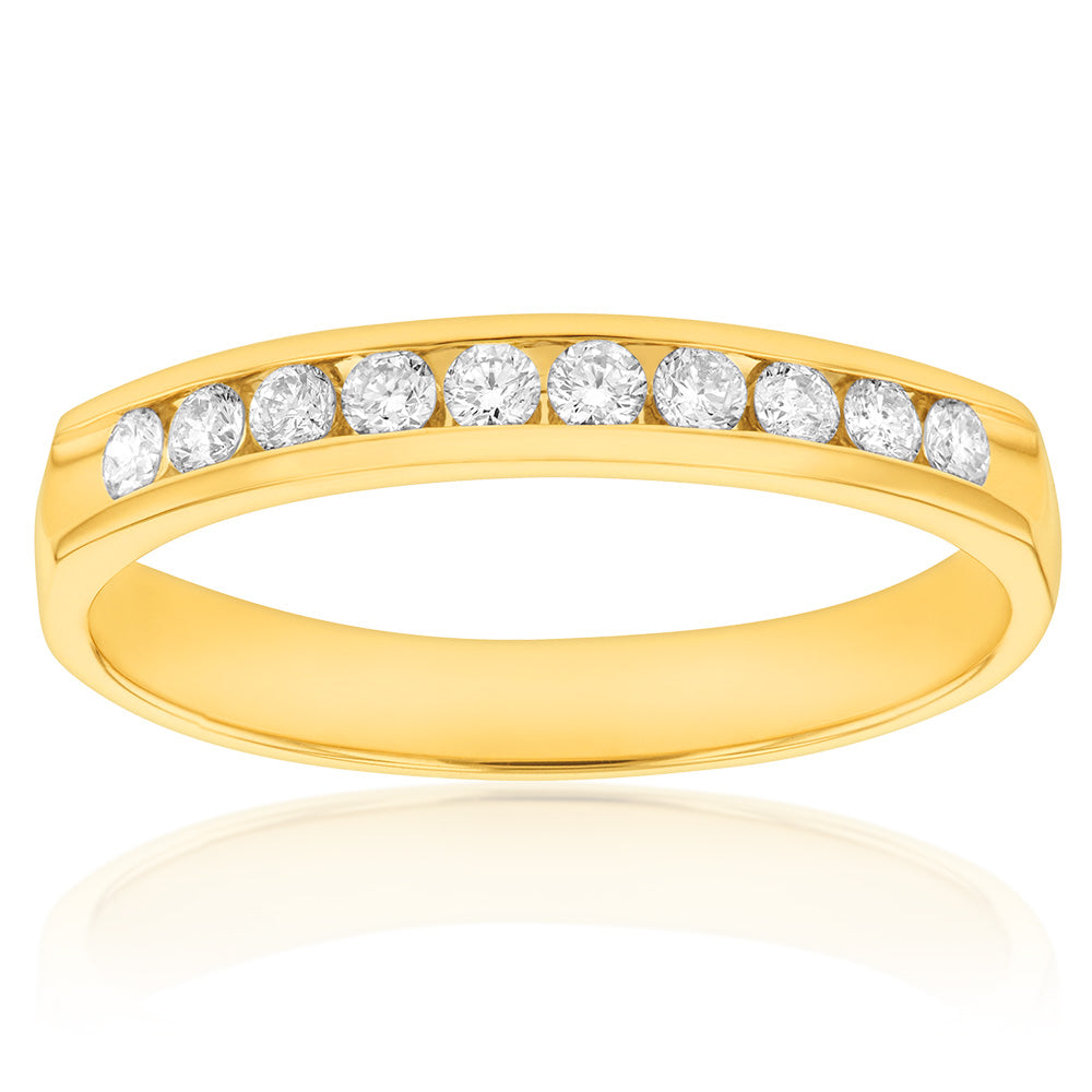 Luminesce Lab Grown Diamond 1/5 Carat Eternity Ring in 9ct Yellow Gold