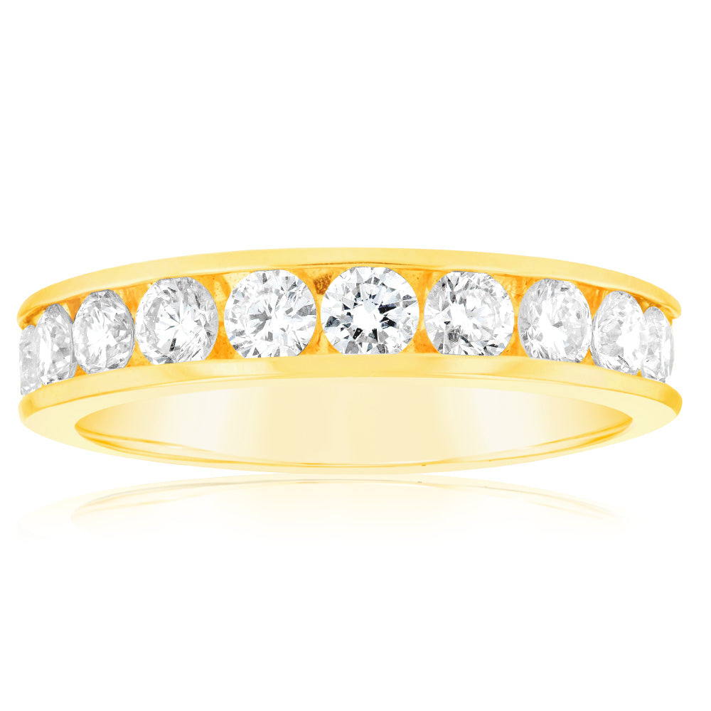 Luminesce Lab Grown Diamond 1 Carat Eternity Ring in 9ct Yellow Gold