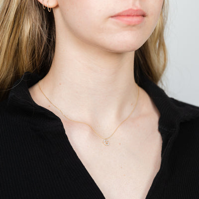 Luminesce Lab Diamond G Initial Pendant in 9ct Yellow Gold with Adjustable 45cm Chain
