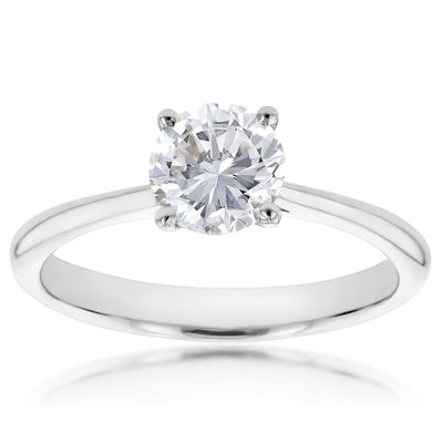 Luminesce Lab Grown 1 Carat Solitaire 4 Claw Ring in 14ct White Gold