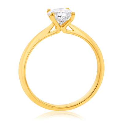 Luminesce Lab Grown 1 Carat Solitaire 4 Claw Ring in 14ct Yellow Gold