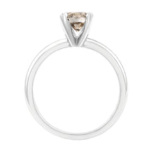 Load image into Gallery viewer, Luminesce Lab Grown 1 Carat Light Champagne Solitaire Diamond Ring 14ct White Gold