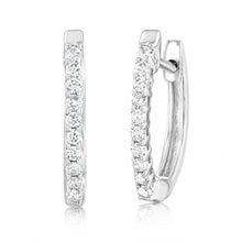 Load image into Gallery viewer, Luminesce Lab Grown 1/4 Carat Diamond Claw Hoop Earrings in 9ct White Gold