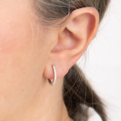 Luminesce Lab Grown 1/4 Carat Diamond Claw Hoop Earrings in 9ct White Gold