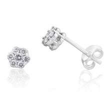 Load image into Gallery viewer, Luminesce Lab Grown Diamond 25-29PT Silver Flower Studs