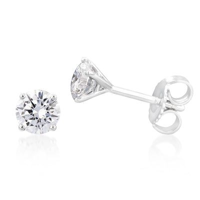 Luminesce Lab Grown Diamond Solitaire Stud Earrings in 14ct White Gold