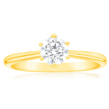 Load image into Gallery viewer, Luminesce Lab Grown 3/4 Carat Diamond Solitaire Ring set in 14ct Yellow Gold