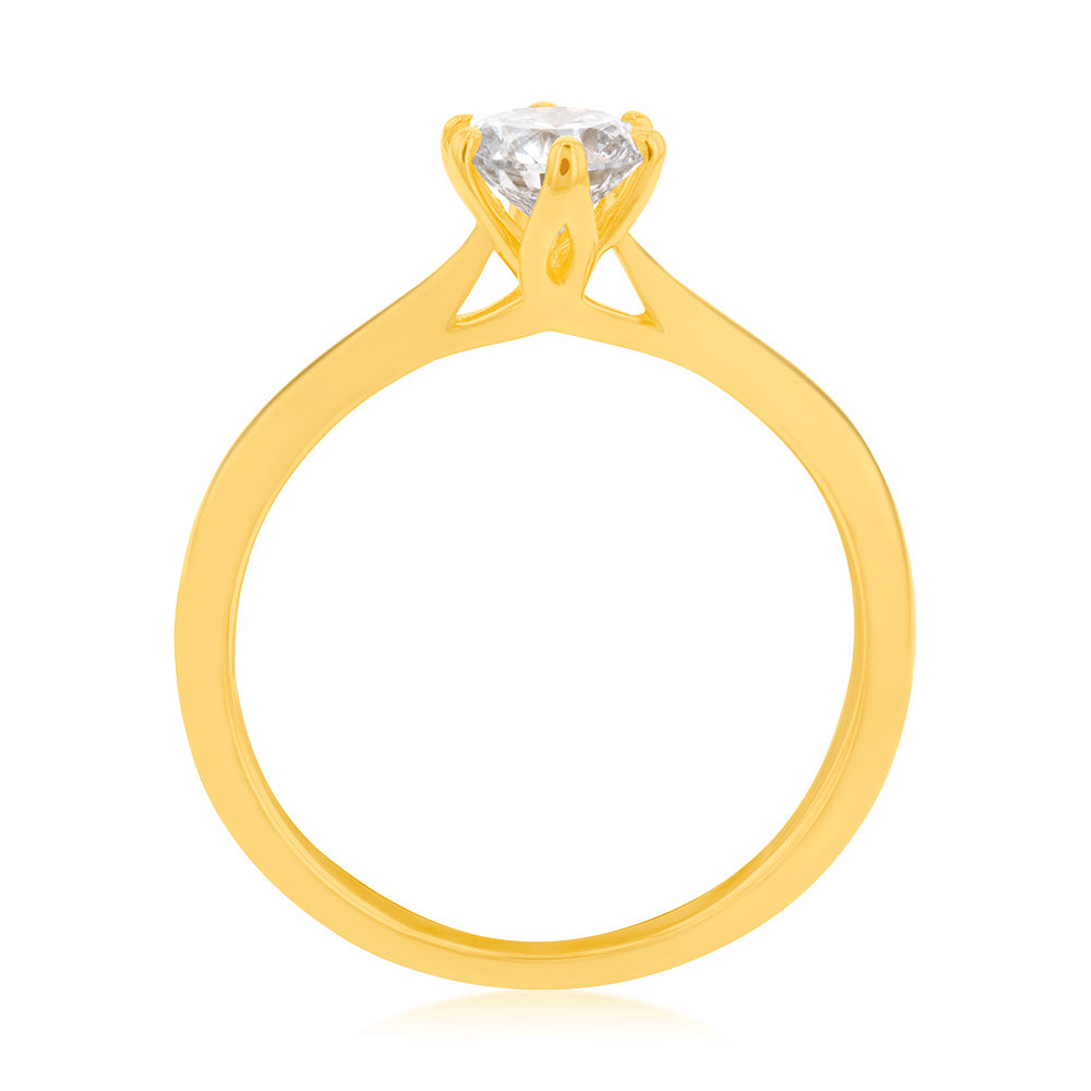 Luminesce Lab Grown 3/4 Carat Diamond Solitaire Ring set in 14ct Yellow Gold