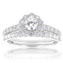 Load image into Gallery viewer, Luminesce Lab Grown Diamond 1.5Ct Halo Bridal Set in 14ct White Gold