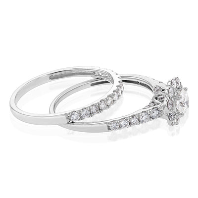 Luminesce Lab Grown Diamond 1.5Ct Halo Bridal Set in 14ct White Gold