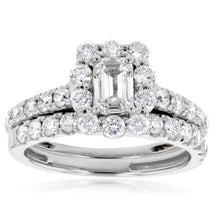 Load image into Gallery viewer, Luminesce Lab Grown Diamond 1.5Ct Bridal Set in Halo Design set in 14ct White Gold