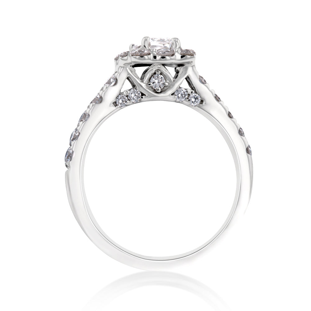 Luminesce Lab Grown Diamond 1.5Ct Bridal Set in Halo Design set in 14ct White Gold