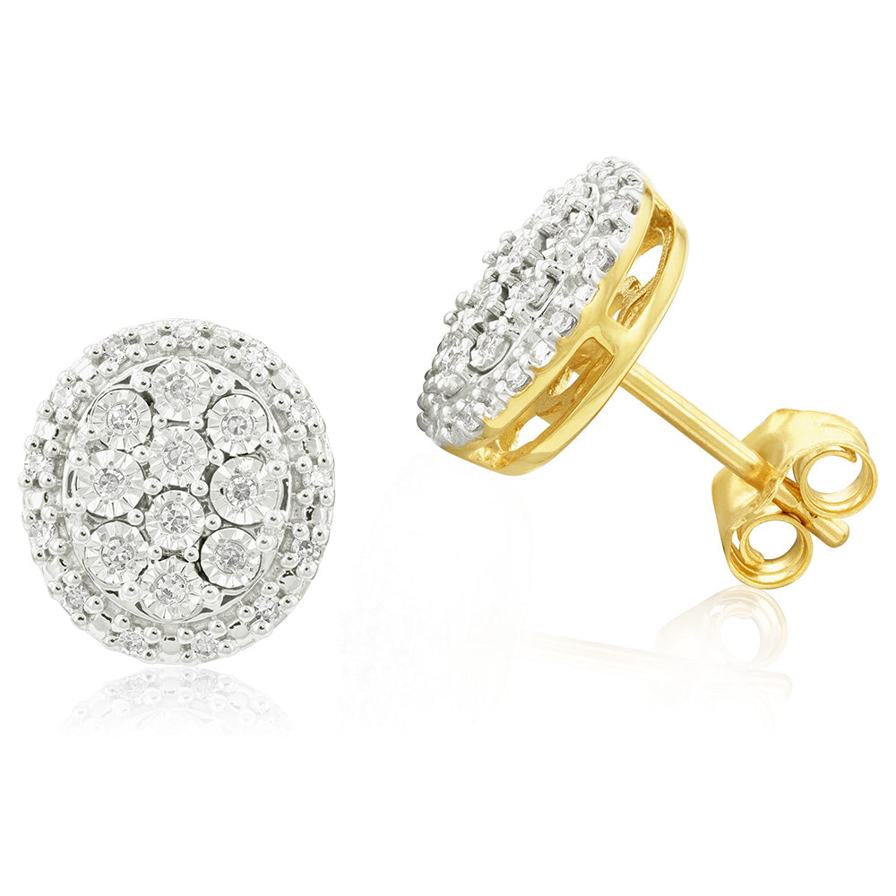 Luminesce Lab Grown Diamond Earrings in 9ct Yellow Gold