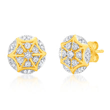 Load image into Gallery viewer, Luminesce Lab Grown 1/6 Carat Diamond Earrings in 9ct Yellow Gold