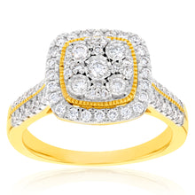Load image into Gallery viewer, Luminesce Lab Grown Diamond 1/2 Carat Ring Set in 9 Carat Yellow Gold
