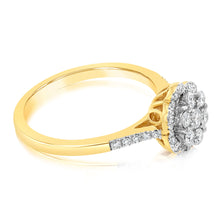 Load image into Gallery viewer, Luminesce Lab Grown 0.50 Carat Ring with 41 Diamonds Set in 9 Carat Yellow Gold