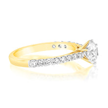 Load image into Gallery viewer, Luminesce Lab Grown 1 Carat Fancy Diamond Ring in 18ct Yellow Gold