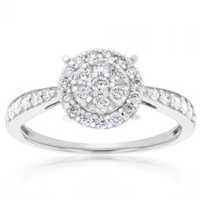 Load image into Gallery viewer, Luminesce Lab Grown Diamond 1/2 Carat Cluster Dress Ring in 9ct White Gold