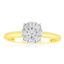 Load image into Gallery viewer, Luminesce Lab Grown 9ct Yellow Gold 0.30 Carat Diamond Flower Shaped Ring