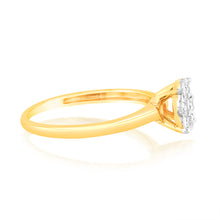 Load image into Gallery viewer, Luminesce Lab Grown 9ct Yellow Gold 0.30 Carat Diamond Flower Shaped Ring