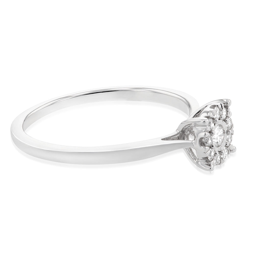Luminesce Lab Grown Diamond .15 Carat Cluster Dress Ring in 9ct White Gold