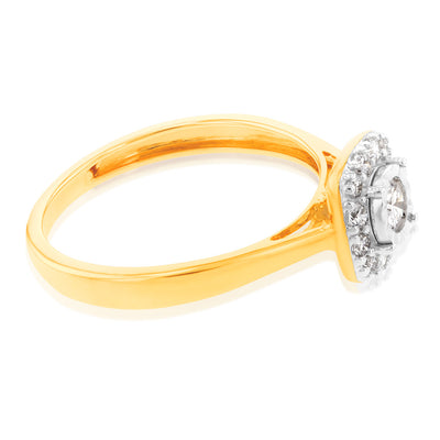 Luminesce Lab Grown 9ct Yellow Gold 0.30 Carat Diamond Cluster Dress Ring